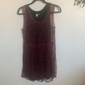 Free People beaded dress with black under dress